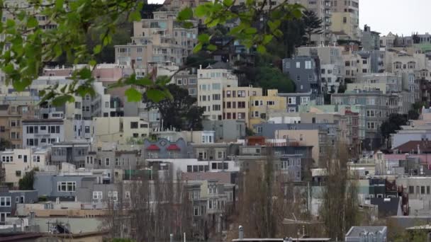 San Francisco Victoriaanse Architectuur Russian Hill — Stockvideo