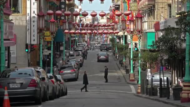 San Francisco Californië Januari 2020 Het Stadsleven Grant Street Het — Stockvideo