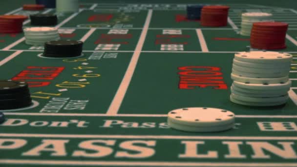 Casino Gambling Rolling Dice Craps Table — Stock Video