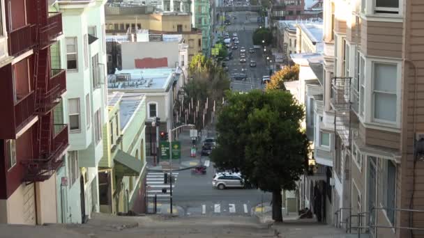 San Francisco Victoriaanse Architectuur Telegraph Heuvel — Stockvideo