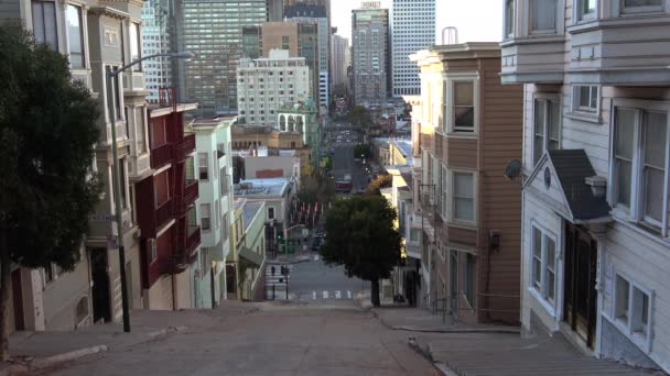 San Francisco Victoriaanse Architectuur Telegraph Heuvel — Stockvideo