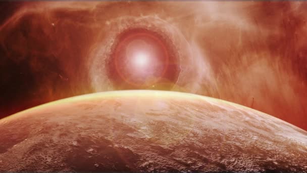 Záhadná Starověká Mimozemská Planeta Rotující Vesmíru — Stock video