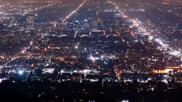 市区夜间无计划的全景城市照明 — 图库视频影像
