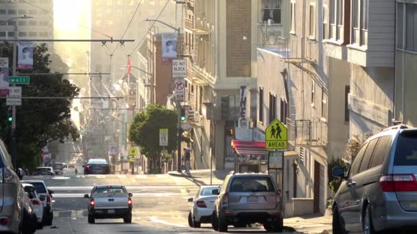 San Francisco Verkeer Stad Heuvel Straten — Stockvideo