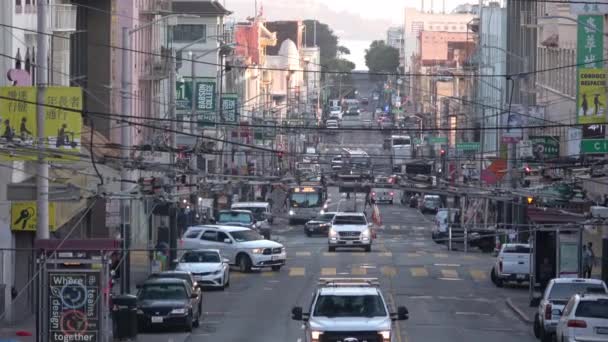 Trafic Sur Les Rues Ville San Francisco Chinatown — Video