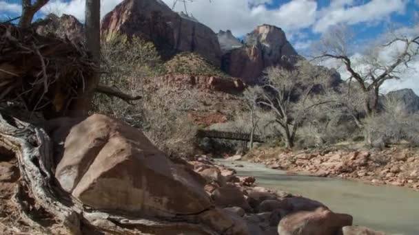 Paisaje Escénico Robusto Parque Nacional Zion — Vídeos de Stock