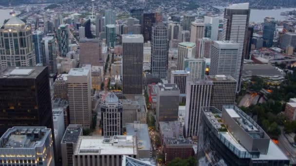 시애틀 Skyline Aerial View — 비디오