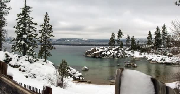 タホ湖の冬の風景 カリフォルニア州 — ストック動画