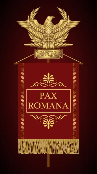 스탠더드 Signa Romanum 로마나 Roman Peace 비문이 새겨져 이라는 비문이 — 스톡 벡터