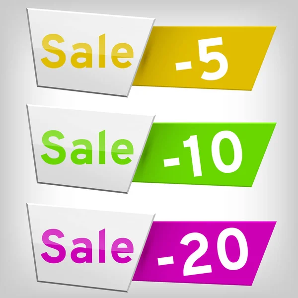 Ein Satz Isolierter Vektor Verkaufsbanner Sale Discounts Konzept Banner Mit — Stockvektor