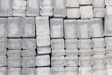 Paletteki kaldırım taşlarına yakın çekim. Blok dokusu, arkaplan