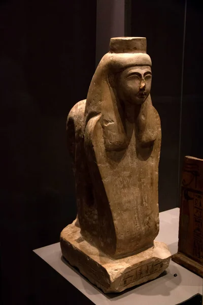 Leiden Nederländerna Jan 2019 Antik Egyptisk Staty Meretseger Som Cobra — Stockfoto