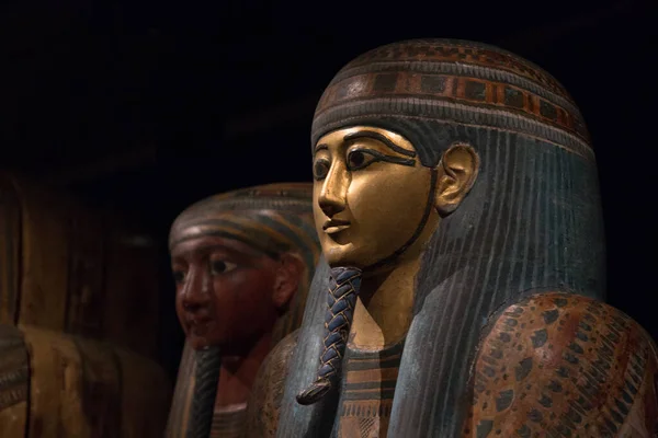 Leiden Nederländerna Jan 2019 Sarkofag Trä Från Farao Från Forntida — Stockfoto