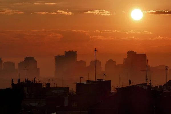 Alba Con Distretto Finanziario — Foto Stock