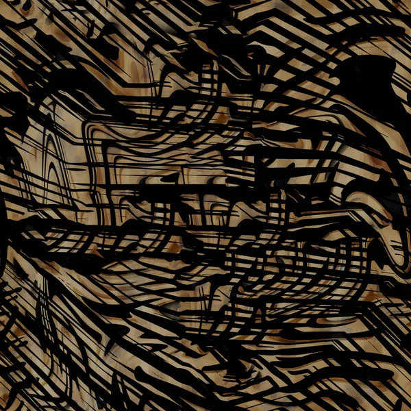 Nahtlose Abstrakte Marmormuster Holzstruktur Aquarell Marmormuster Schwarz Gelb Handgezeichnete Illustration — Stockfoto