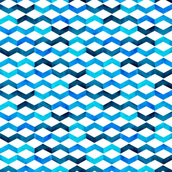 파란색 흰색을칠 청색의 Herringbone Zigzag 디자인은 수있다 — 스톡 사진