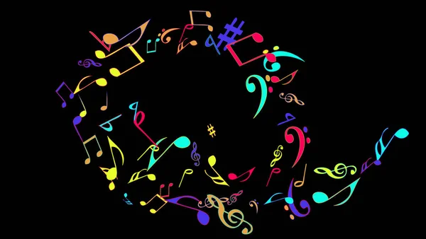 Müzikal İşaretler Notlarla Modern Arkaplan. Vector Element for Musical Poster, Banner, Reklam, Card. Asgari Basit Arkaplan