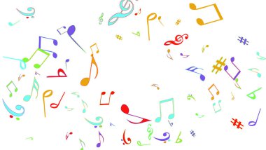 Müzikal İşaretler Notlarla Modern Arkaplan. Vector Element for Musical Poster, Banner, Reklam, Card. Asgari Basit Arkaplan