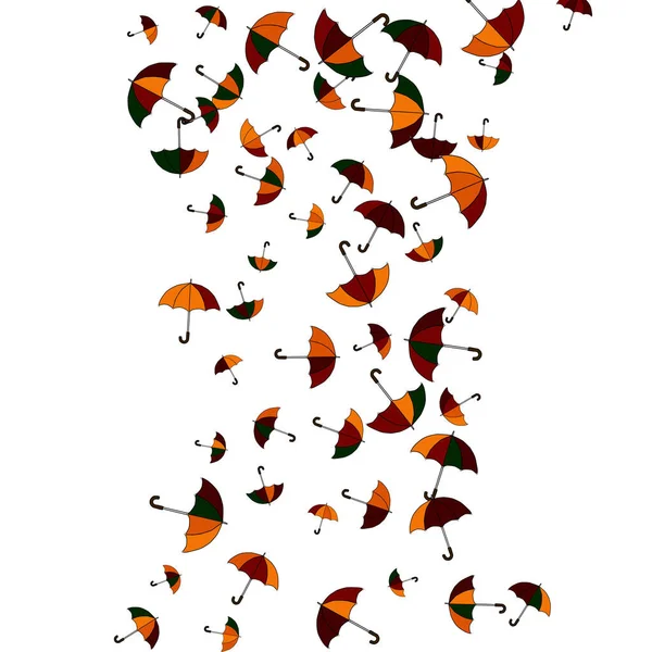 Hübscher Sommerhintergrund Mit Sonnenschirmen Regenschirme Cartoon Free Style Muster Art — Stockvektor