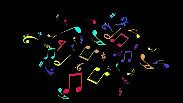 Signos Musicales Fondo Moderno Con Notas Vector Element Musical Poster — Vector de stock