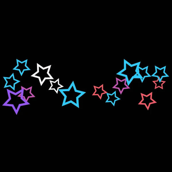 Colful Stars Confetti Mystery Sparkling Vector Background Módní Zářící Magický — Stockový vektor