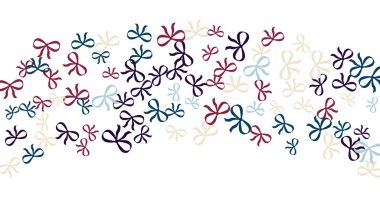 Renkli Fiyonklarla Şenlik Arkaplanı. Posta kartı, baskı, afiş ya da poster modası. Parti dekorasyonu, düğün, doğum günü ya da yıldönümü davetiyesi için küçük şirin fiyonklar. Vektör