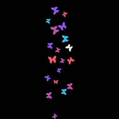 Renkli Kelebeklerle Yaz Arkaplanı. Basit Kadınsı Kart, Davetiye, Yazdırma Kalıbı. Güzel Kelebek Siluetleriyle Moda Dekorasyonu. Güve ile Vektör Arkaplanı