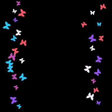 Renkli Kelebeklerle Yaz Arkaplanı. Basit Kadınsı Kart, Davetiye, Yazdırma Kalıbı. Güzel Kelebek Siluetleriyle Moda Dekorasyonu. Güve ile Vektör Arkaplanı