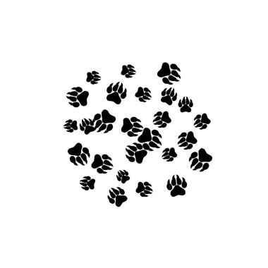 Tek renkli Ayı Ayak İzleri. Petshop Design için Büyük Pençeli Patiler ya da Evcil Hayvanlar İçin Mallar. 