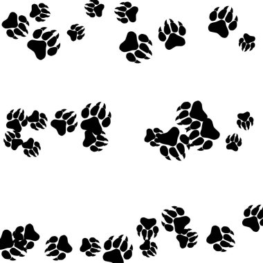 Tek renkli Ayı Ayak İzleri. Petshop Design için Büyük Pençeli Patiler ya da Evcil Hayvanlar İçin Mallar. 