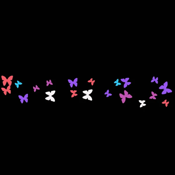 Zomer Achtergrond Met Kleurrijke Vlinders Eenvoudig Vrouwelijk Patroon Voor Kaart — Stockvector