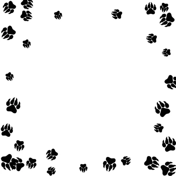 Černobílé Stopy Medvěda Otisky Tlap Velkými Drápy Pro Design Petshopu — Stockový vektor