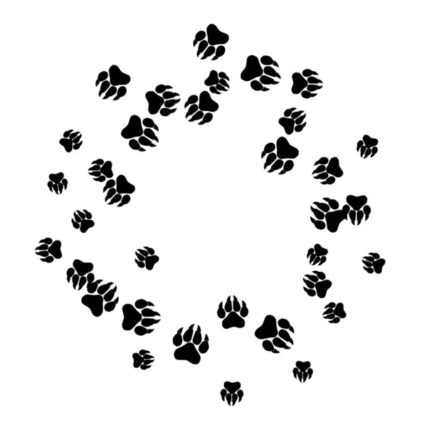 单色熊脚印宠物店设计或宠物用品大头大爪印 — 图库矢量图片