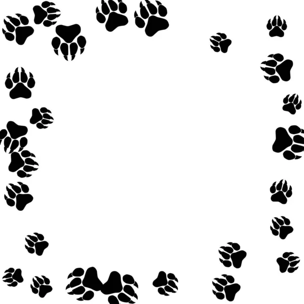 Černobílé Stopy Medvěda Otisky Tlap Velkými Drápy Pro Design Petshopu — Stockový vektor