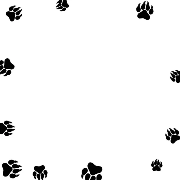 Monochromatyczne Ślady Niedźwiedzia Odciski Łap Dużymi Szponami Projektowania Petshop Lub — Wektor stockowy