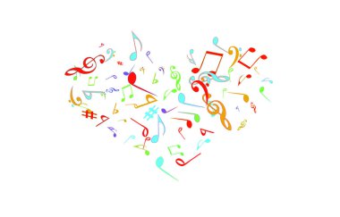 Müzikal İşaretler Notlarla Modern Arkaplan. Müzikal Poster için Vektör Elemanı