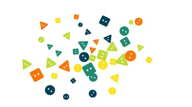 Renkli düğmeleri olan şenlikli bir arka plan. Posta kartı, baskı, afiş ya da poster modası. Vektör