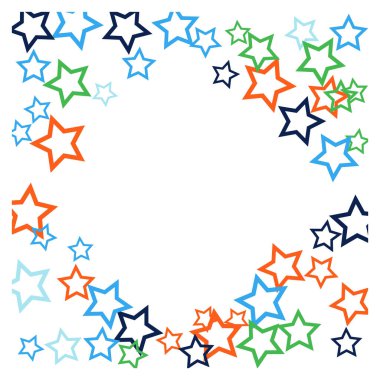 Renkli Yıldızlar Konfeti, Gizemli Parlak Vektör Arkaplanı. Parlak Sihirli Parıltı, Işıklar. Reklamlar, posterler için Düşen Renkli Yıldızlar Konfeti.