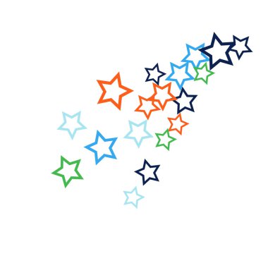 Renkli Yıldızlar Konfeti, Gizemli Parlak Vektör Arkaplanı. Parlak Sihirli Parıltı, Işıklar. Reklamlar, posterler için Düşen Renkli Yıldızlar Konfeti.