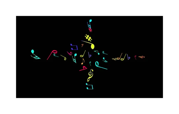 Musiktecken Modern Bakgrund Med Anteckningar Vektorelement För Musikalisk Affisch — Stock vektor