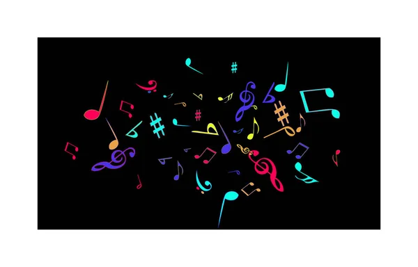 Музыкальные Знаки Современный Фон Нотами Векторный Элемент Музыкального Постера — стоковый вектор