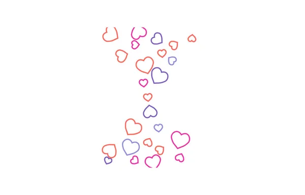 心的背景 爱的风格 Confetti纹理 浪漫的背景 — 图库矢量图片