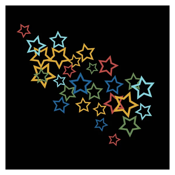 Festive Falling Colorful Stars Confetti Vector Background — Stock Vector