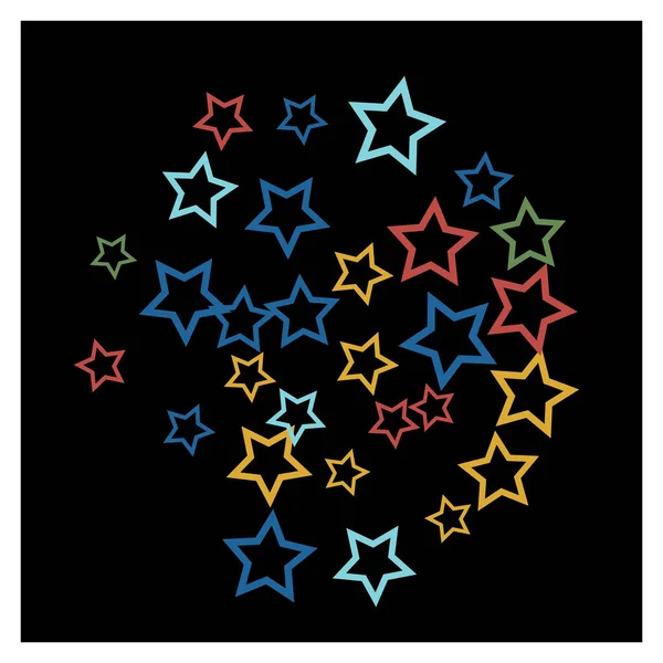 Colorful Stars Confetti Mystery Sparkling Vector Background Trendy Glowing Magic — Stock Vector