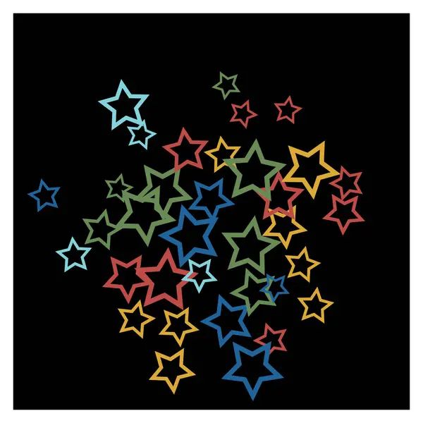 Colorful Stars Confetti Mystery Sparkling Vector Background Trendy Glowing Magic — Stock Vector