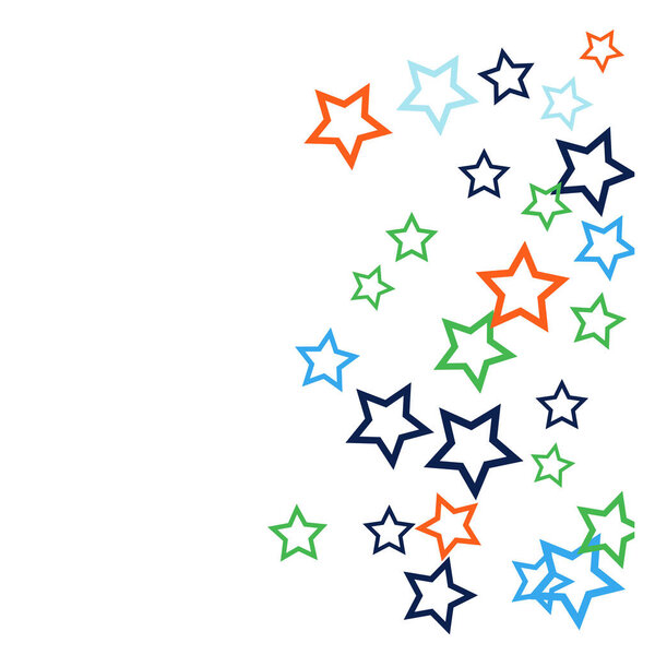 Colorful Stars Confetti, Mystery Sparkling Vector Background. Trendy Glowing Magic Glitter, Lights. Festive Falling Colorful Stars Confetti for Ads, Posters.