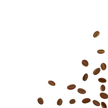 Yazdırma, Poster ve Kart için Kahve Fasulyesi ile arka plan. Kafe ya da Kafe Dekorasyonu için Taze Sabah Modeli. Basit Kaba Motif.