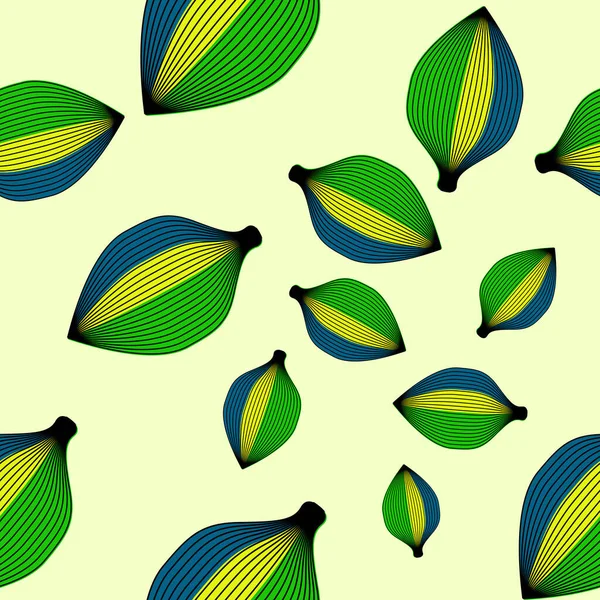Nahtlose Textur Exotische Blätter Auf Farbigem Hintergrund — Stockvektor