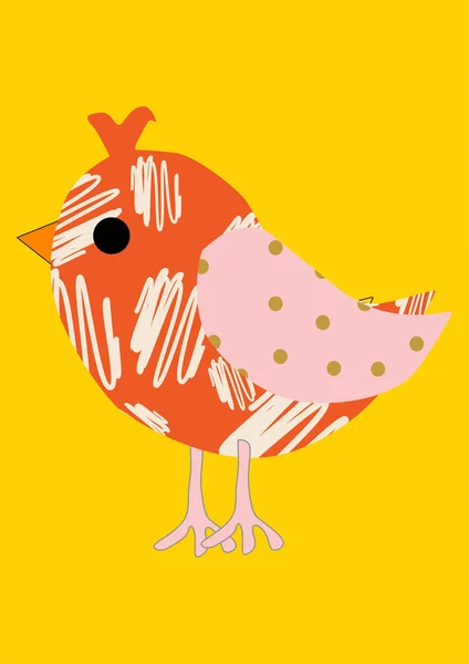 Renk Arkaplanındaki Değişken Kuş — Stok Vektör