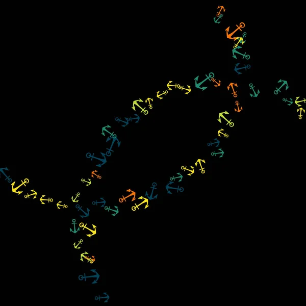 Красивый Летний Фон Якорями Анекдот Свободном Стиле — стоковый вектор